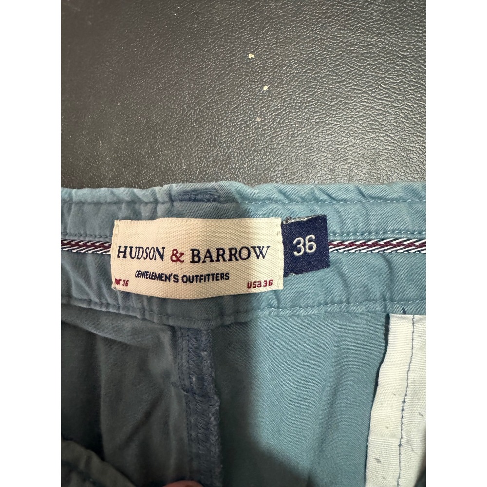 Hudson & Barrow Mens Marlin Fish Embroidered Chino Shorts Blue Green Size 36 - Picture 2 of 5